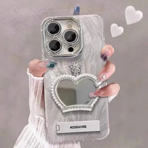 Shiny Mirror Queens Case With Tassel For iPhone