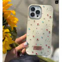 Pu Leather Texture Flowers Case for iPhone