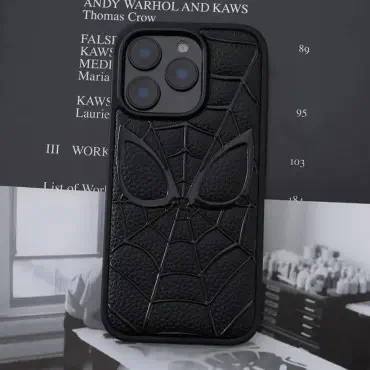 3D Spider-Man  Marvel  Leather Textured Case For iPhone