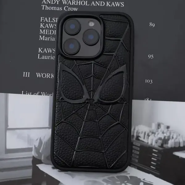 3D Spider-Man  Marvel  Leather Textured Case For iPhone