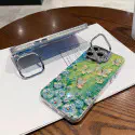 Luxury Butterfly Oil Painting with Lens Protection Holder Shockproof Bumper Cover