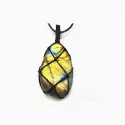 Faux Moonstone Weave Rope Handmade Necklace