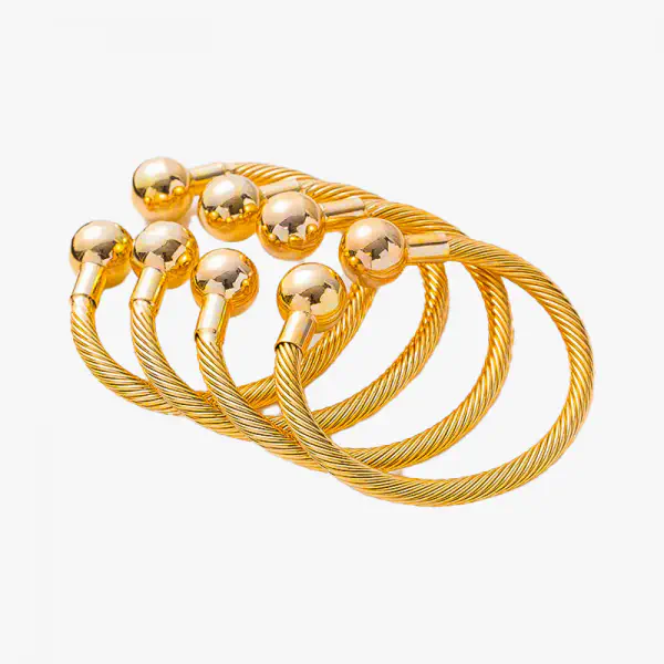 Gold Bracelets & Copper Ball Cuff Wedding Bridal