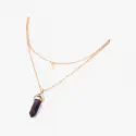 Women Crescent Moon Stone Jewelry Pendant Necklace