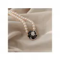 Women Camellia Pearl Necklace