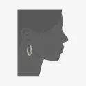 Sterling Silver Siam Hoop Earrings Made with Swarovski Crystal