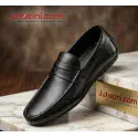 Genuine Leather Loafer For Men ! Black Shattle ! - L113