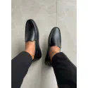 Genuine Leather Loafer For Men ! Plain Black ! - L111