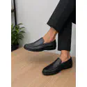 Genuine Leather Loafer For Men ! Plain Black ! - L111