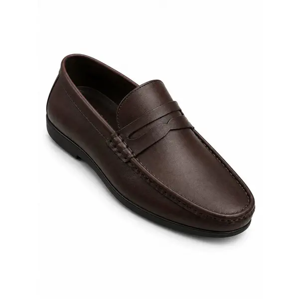 Genuine Leather Loafer For Men ! Brown Shattle ! - L114