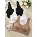 Fallsweet Plus Size Push Up Bra for Women Seamless Wireless Bralette Soft Breathable Comfortable Everyday Sports Lingerie 32-46