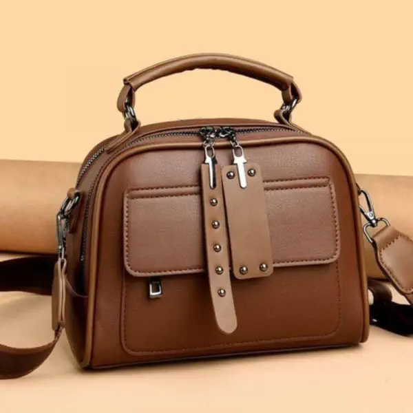 Genuine Soft Leather Handbag চকলেট কালার