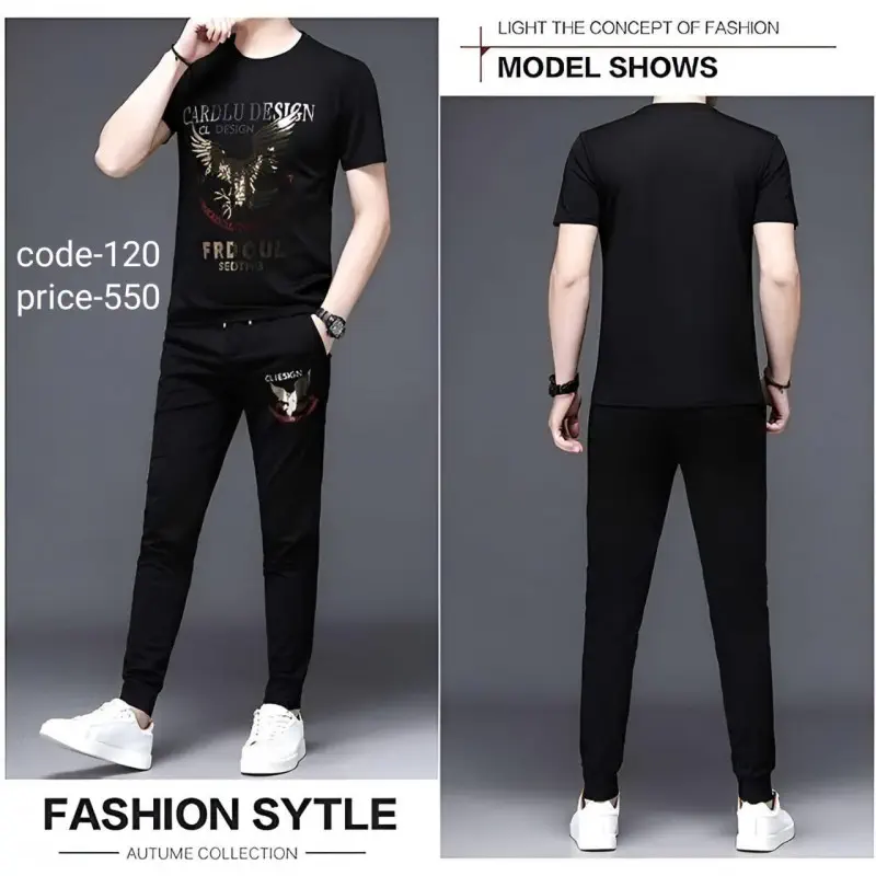 T shirt and trousers...
