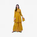 Women Kurta and Sharara Set Georgette (Red)