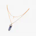 Women Crescent Moon Stone Jewelry Pendant Necklace
