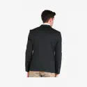 Men Solid Single Breasted Casual Blazer  (Black)