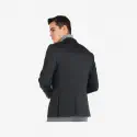 Men Solid Single Breasted Casual Blazer  (Black)