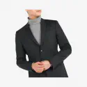 Men Solid Single Breasted Casual Blazer  (Black)