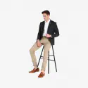 Men Solid Single Breasted Casual Blazer  (Black)