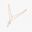 Women Crescent Moon Stone Jewelry Pendant Necklace