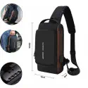 USB CHARGING ANTI THEFT SHOULDER BAG (Brown)