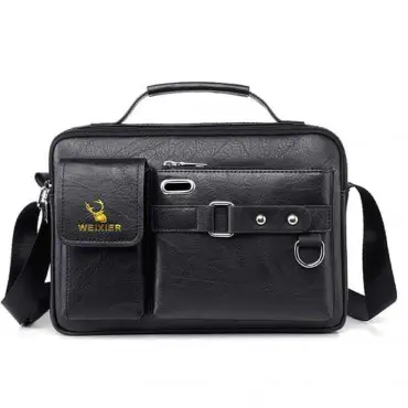 MEN & WOMEN KOREAN FASHION SHOULDER BAG (BLACK  ) ( ORIGINAL )