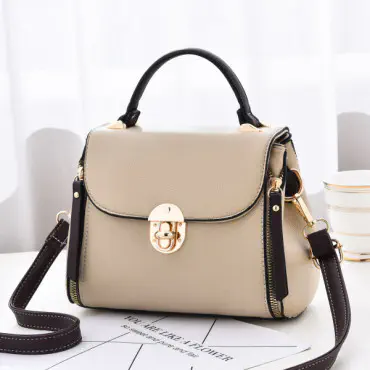 Luxury Designer Fashion High Quality Leather Kangaroo-2 Handbag (Off-White)