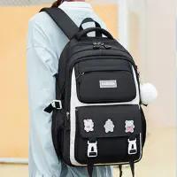 Kids Backpack Children School Bags Waterproof Primary Schoolbag Book Bag (black)