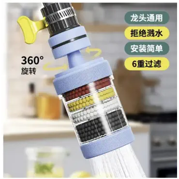 ৪ পিস- Water Filter Tap 6 Layers ( 360° রোটেটেবল )