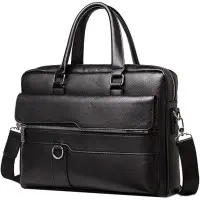 Amsburg Laptop Leather Bag ( black )