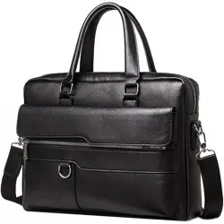 Amsburg Laptop Leather Bag ( black )