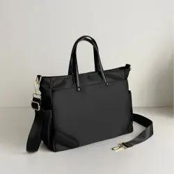 Large Capacity Waterproof Multi-Pocket Nylon Shoulder Bag, Fashion Handbag ( Black )