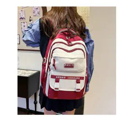 Academy Style School Bag Book Bag Lightweight College Student Backpack(Red)