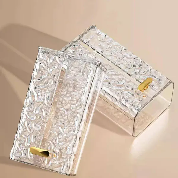 Wall Mounted Transparent Glacier Pattern Tissue Holder