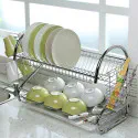 2 Layer Dish Drainer Kitchen Rack