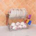 2 Layer Dish Drainer Kitchen Rack