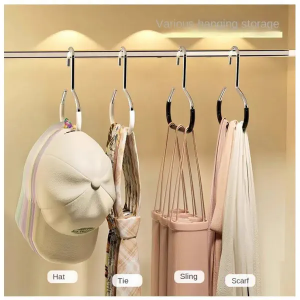 Multifunctional Circle Hook Rack Hat Scarf Towel Hanger.