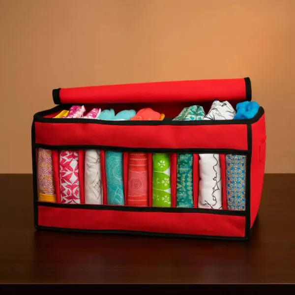 9 Grid large Transparent Full cover Cloth Organizer box