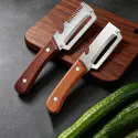Stainless Steel Vegetable Peeler with Wooden Handle