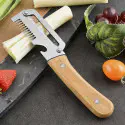 Stainless Steel Vegetable Peeler with Wooden Handle