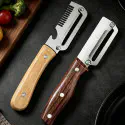 Stainless Steel Vegetable Peeler with Wooden Handle