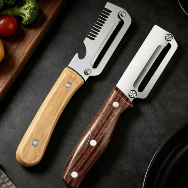 Stainless Steel Vegetable Peeler with Wooden Handle
