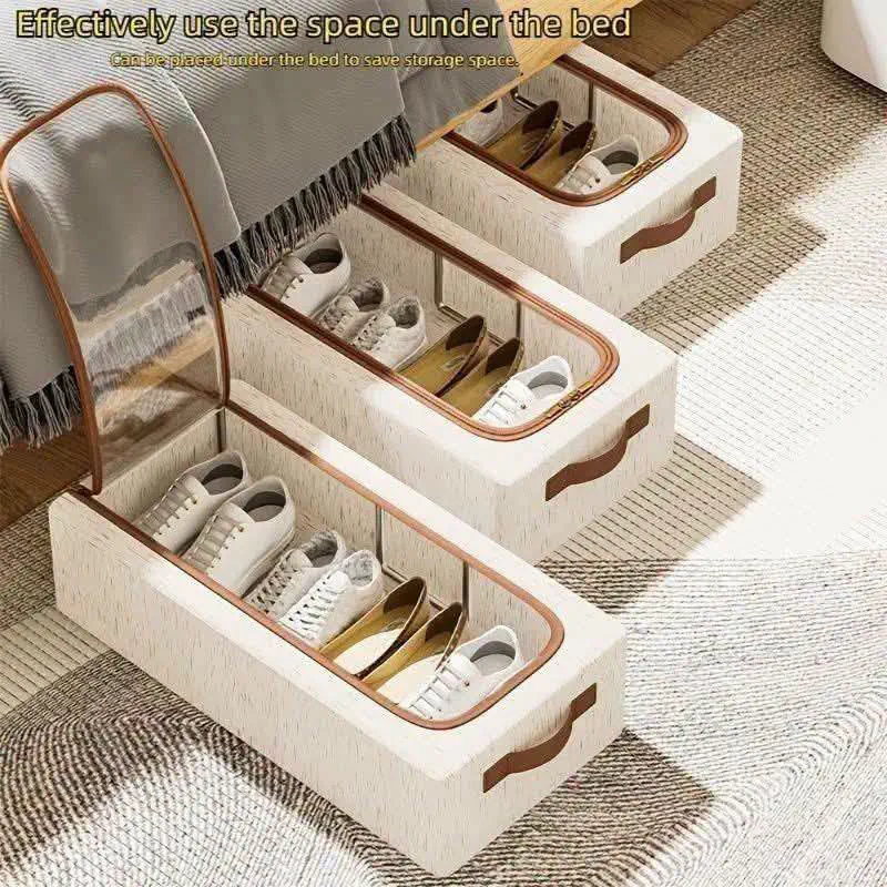  Upgraded Two Windows Shoe Storage Box