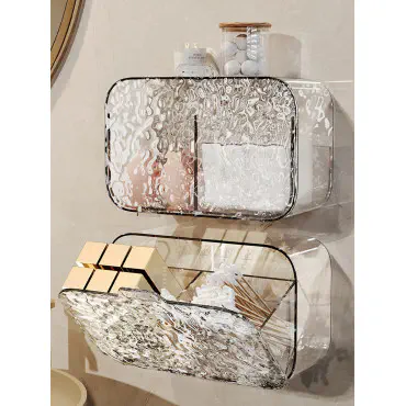 Wall Mounted Multifunctional Makeup Cotton Storage Box