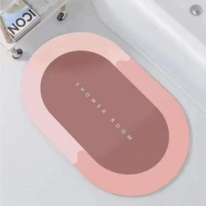 Super Absorbent Door Mat Non-slip Bathroom Carpet(Pink)