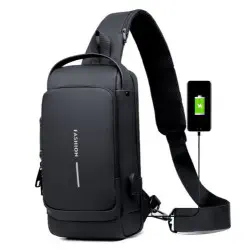 USB charging sport sling Anti-theft shoulder bag 