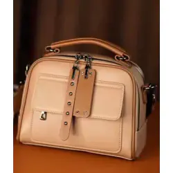 Genuine Soft Leather Handbag (মিষ্টি ব্রাউন কালার)