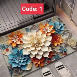 Premium 3D Print Floor Mat- Code: 1 ( সাইড দিয়ে বর্ডার সেলাই করা )