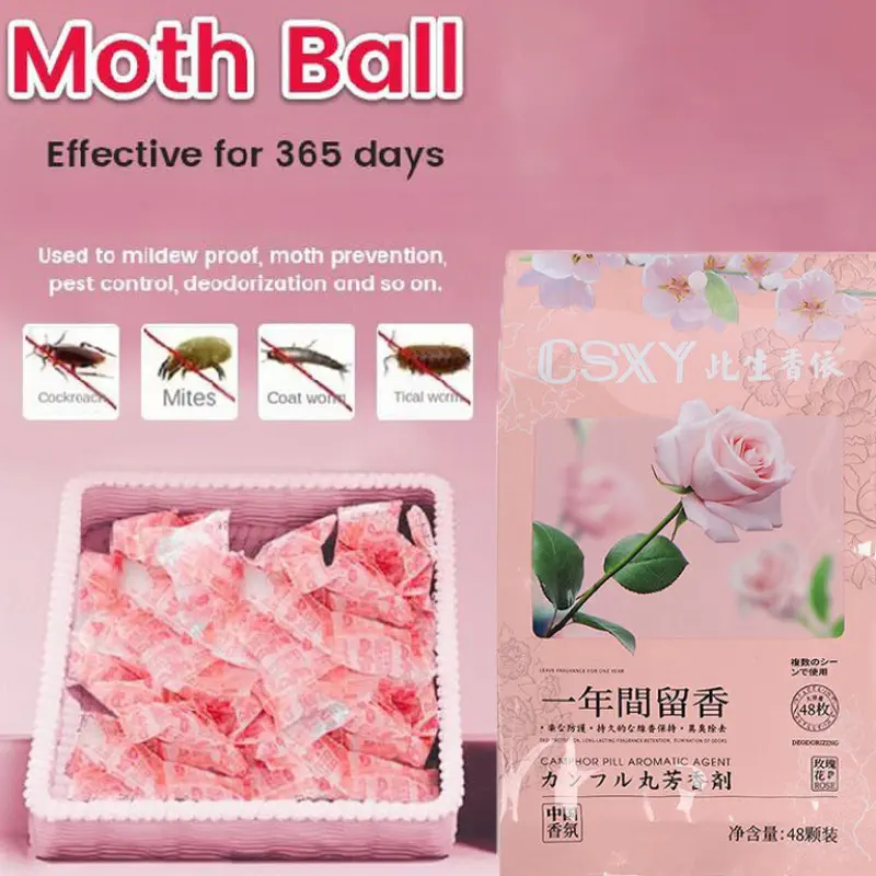 Rose floral Camphor balls (১প্যাকেট ৪৮ পিস) 