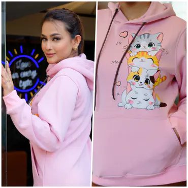 Unique Stylish Hoodie for Girl four Cats